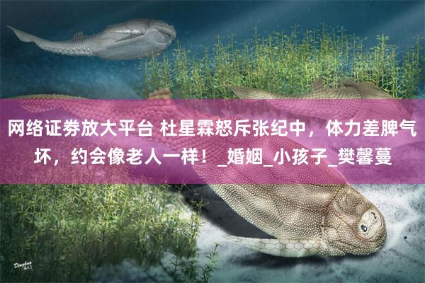 网络证劵放大平台 杜星霖怒斥张纪中，体力差脾气坏，约会像老人一样！_婚姻_小孩子_樊馨蔓