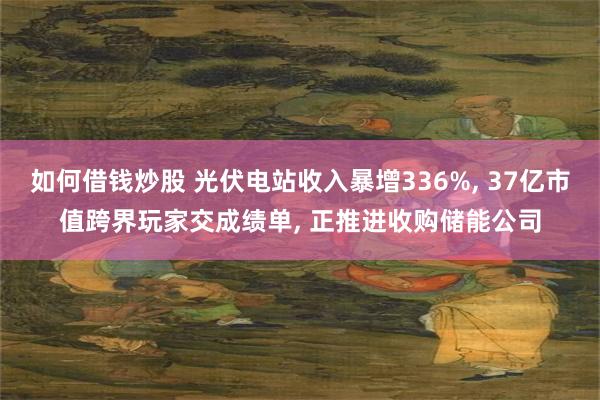 如何借钱炒股 光伏电站收入暴增336%, 37亿市值跨界玩家交成绩单, 正推进收购储能公司