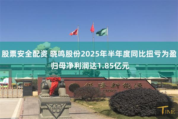 股票安全配资 晓鸣股份2025年半年度同比扭亏为盈 归母净利润达1.85亿元