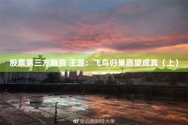 股票第三方融资 王源：飞鸟归巢愿望成真（上）