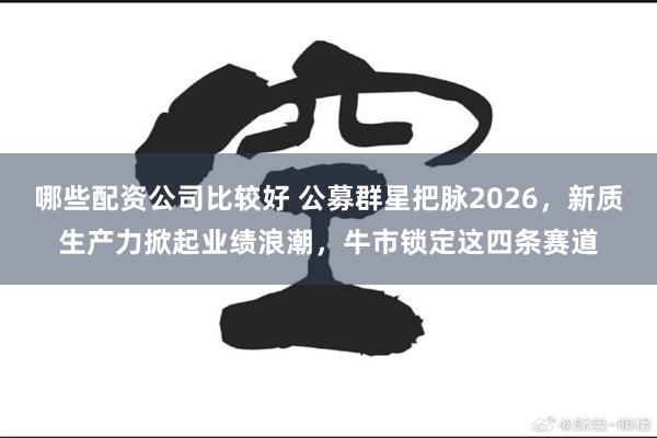 哪些配资公司比较好 公募群星把脉2026,新质生产力掀起业绩浪潮,牛市锁定这四条赛道